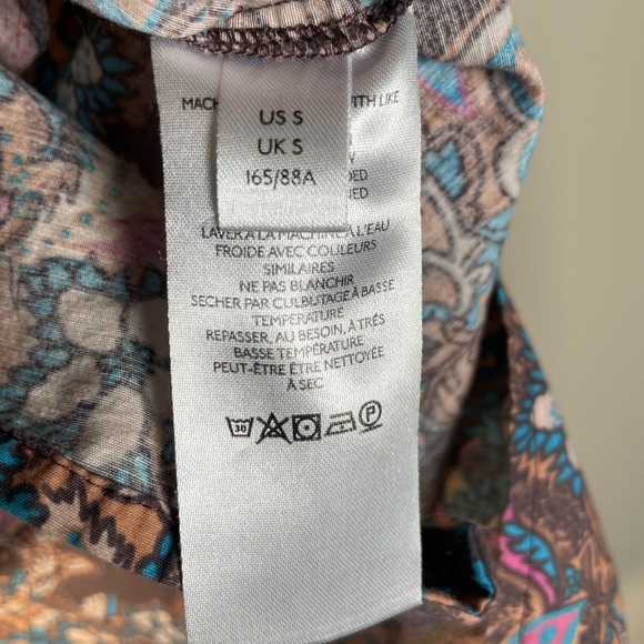 We The Free People Poolside Boyfriend Paisley Button Down Shirt Women’s Sz S - Picture 8 of 16